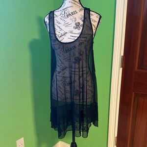 Sympli Black Sheer Sleeveless Top